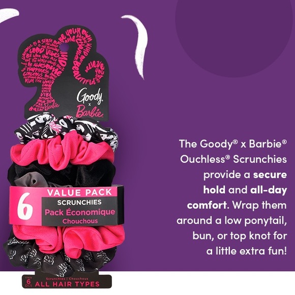 BARBIE x GOODY Ltd Ed. Scrunchies 6 pack - Picture 4 of 4